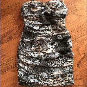 Animal print mini party dress small excellent condition